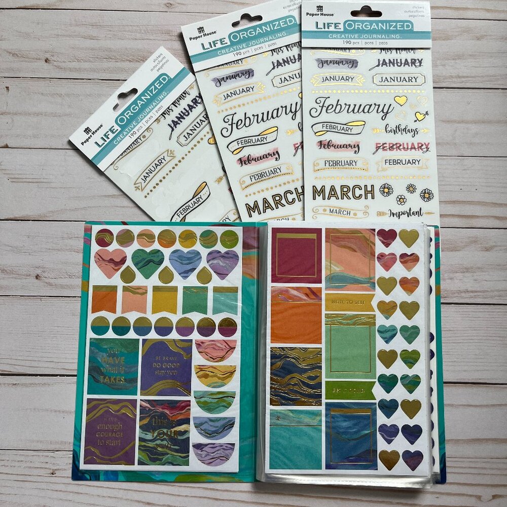 Erin Condren Peace Love Stickers + Monthly Planner Sticker Bundle